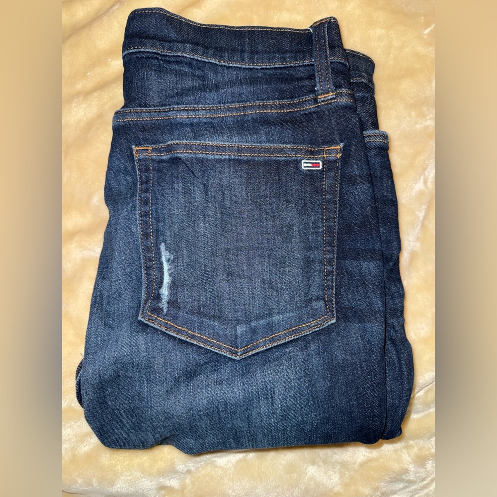 Tommy Hilfiger Dark Blue Legging Jeans with Contrast Stitching